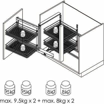 VAUTH-SAGEL soft-closing magic corner kitchen basket 緩衝關閉轉角拉籃 | Made in Germany | 廚房配件 | 櫥柜  | 拉籃 |