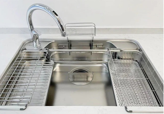 LIXIL A9U 790mm Japanese 2-Levels Multi-functional Silence Sink 日本LIXIL 超大W水槽 雙層 多功能靜音不銹鋼廚房星盆  | Made in Japan | 廚房配件 | 櫥柜  |