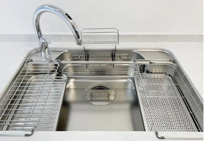 LIXIL A9U 790mm Japanese 2-Levels Multi-functional Silence Sink 日本LIXIL 超大W水槽 雙層 多功能靜音不銹鋼廚房星盆  | Made in Japan | 廚房配件 | 櫥柜  |