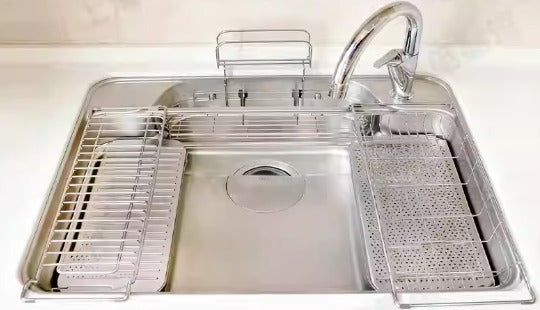 LIXIL A9U 790mm Japanese 2-Levels Multi-functional Silence Sink 日本LIXIL 超大W水槽 雙層 多功能靜音不銹鋼廚房星盆  | Made in Japan | 廚房配件 | 櫥柜  |