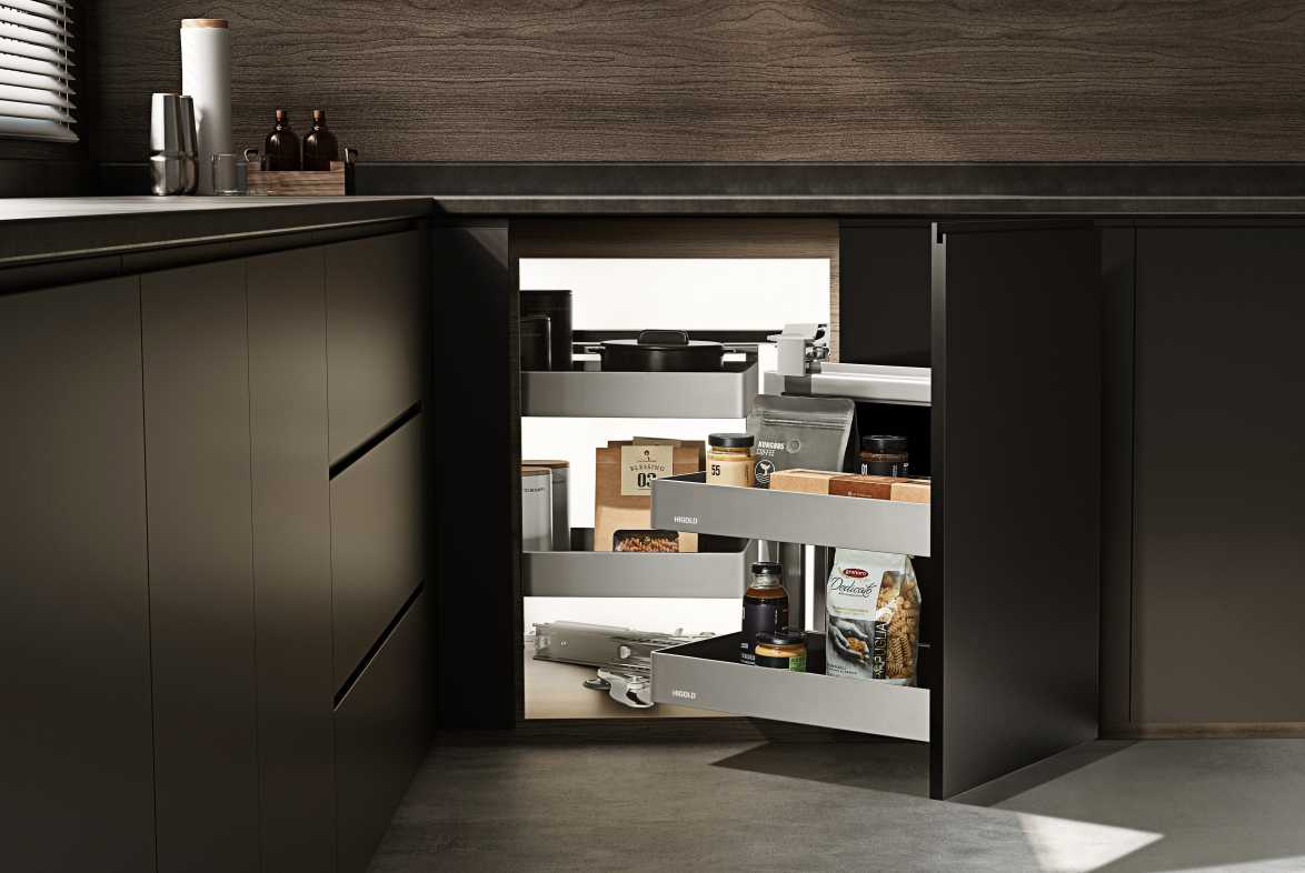 【DIRECT FROM FACTORY】Kitchen magic corner basket pull-out 廚柜方型轉角拉籃 | 廚房配件 | 櫥柜  | 拉籃 |