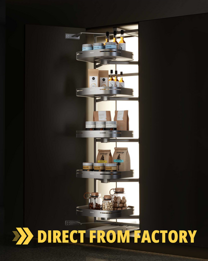 【DIRECT FROM FACTORY】Kitchen Tourbillion Rotate Tall Swing Pull-out basket 廚柜開門式儲物高身拉籃 | 廚房配件 | 櫥柜  | 拉籃 |