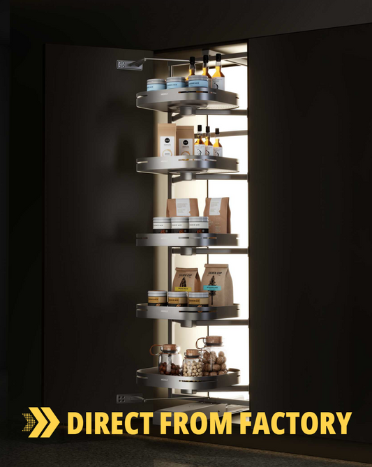 【DIRECT FROM FACTORY】Kitchen Tourbillion Rotate Tall Swing Pull-out basket 廚柜開門式儲物高身拉籃 | 廚房配件 | 櫥柜  | 拉籃 |