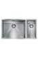 LUISINA 520+200mm R10-Corner Square Stainless Steel Double Sink 意大利製造小圓角不銹鋼雙星盆 | Made in Italy |