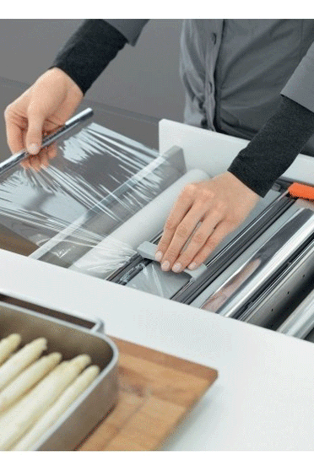 BLUM ORGA-LINE Drawer Insert - Film / Foil Dispenser 保鮮紙架 / 錫紙架  | 柜桶 | 刀叉盤 | 抽屜分隔整理 | 家居收納 |
