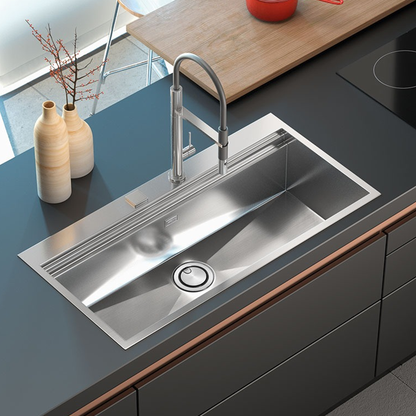CM ITALIA 810mm R0-Corner Square Stainless Steel Sink (With Accessories!) | Made in Italy | 意大利製 R10小圓角810mm超大不銹鋼方星 方型星盆 單盆 水糟 多款配件可選