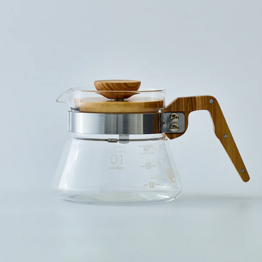 【HARIO】橄欖木耐熱玻璃咖啡分享餅Olive Wood Coffee Server VCWN-40-OV |日本製造 |