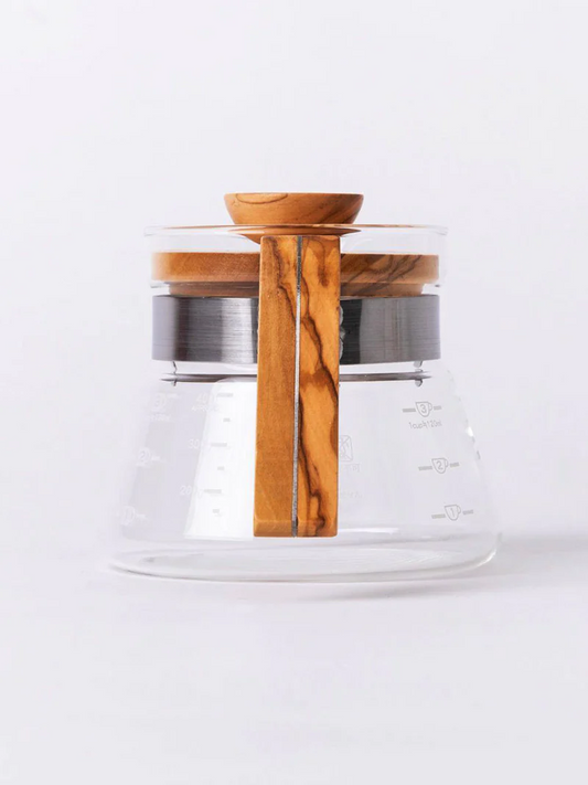 【HARIO】橄欖木 耐熱玻璃咖啡分享壼 Olive Wood Coffee Server VCWN-40-OV | Made in Japan |