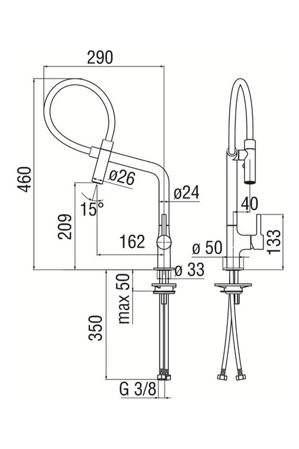 NOBILI 檯燈可調節廚房水槽龍頭PO108137CR |意大利製造 |