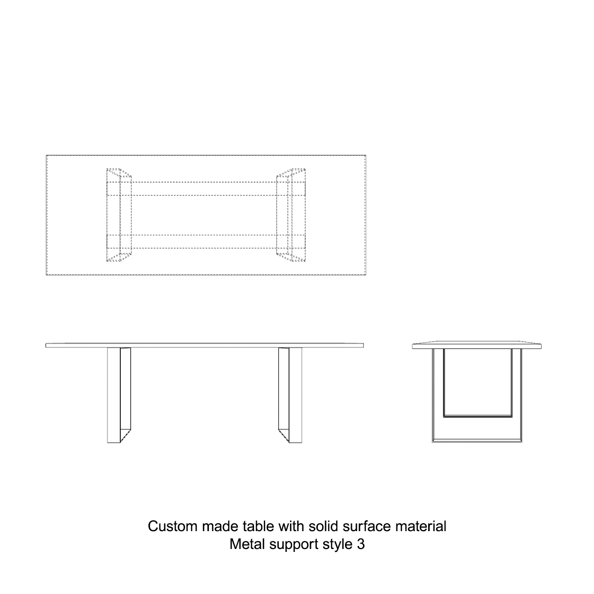 Custom-made Table with Solid Surface Materials 專業訂造餐桌 餐台 使用耐刮耐磨廚房台面物料