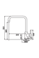 LUISINA RD134 square kitchen sink mixer | Made in Italy |