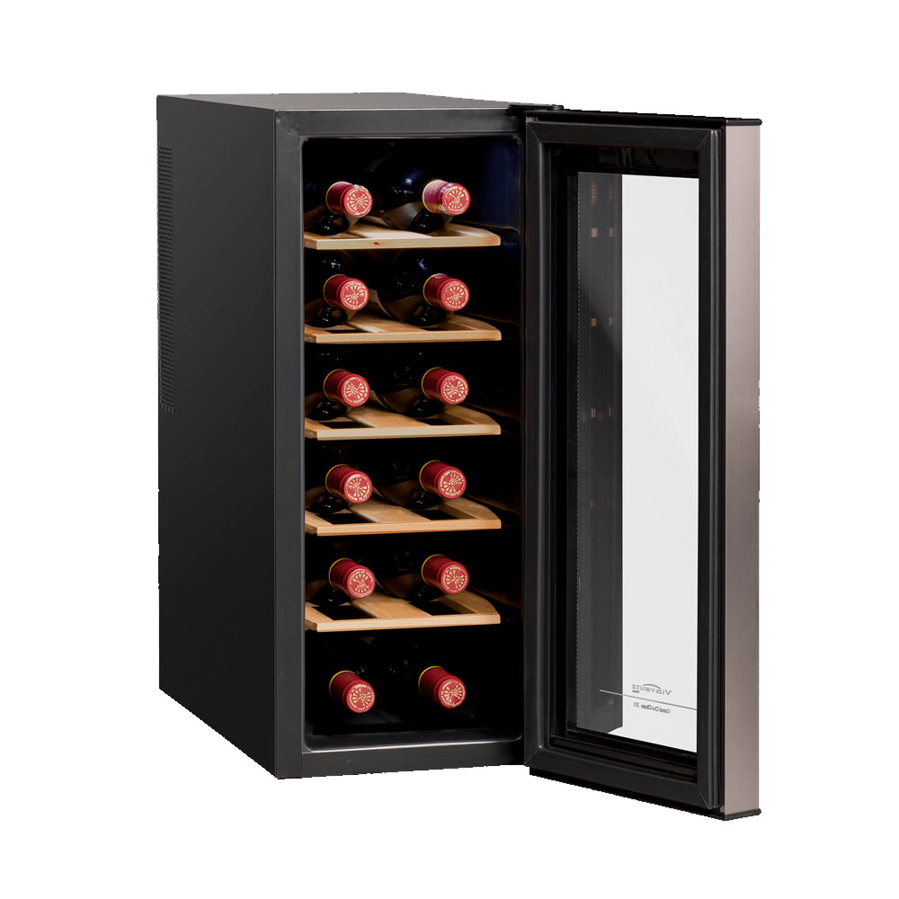 【Vinvautz】12 Bottles Freestanding Mini Wine Cellar VZ12BHK