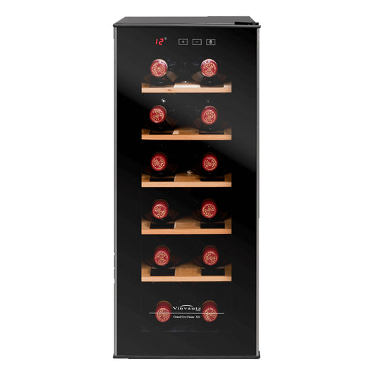 【Vinvautz】12 Bottles Freestanding Mini Wine Cellar VZ12BHK