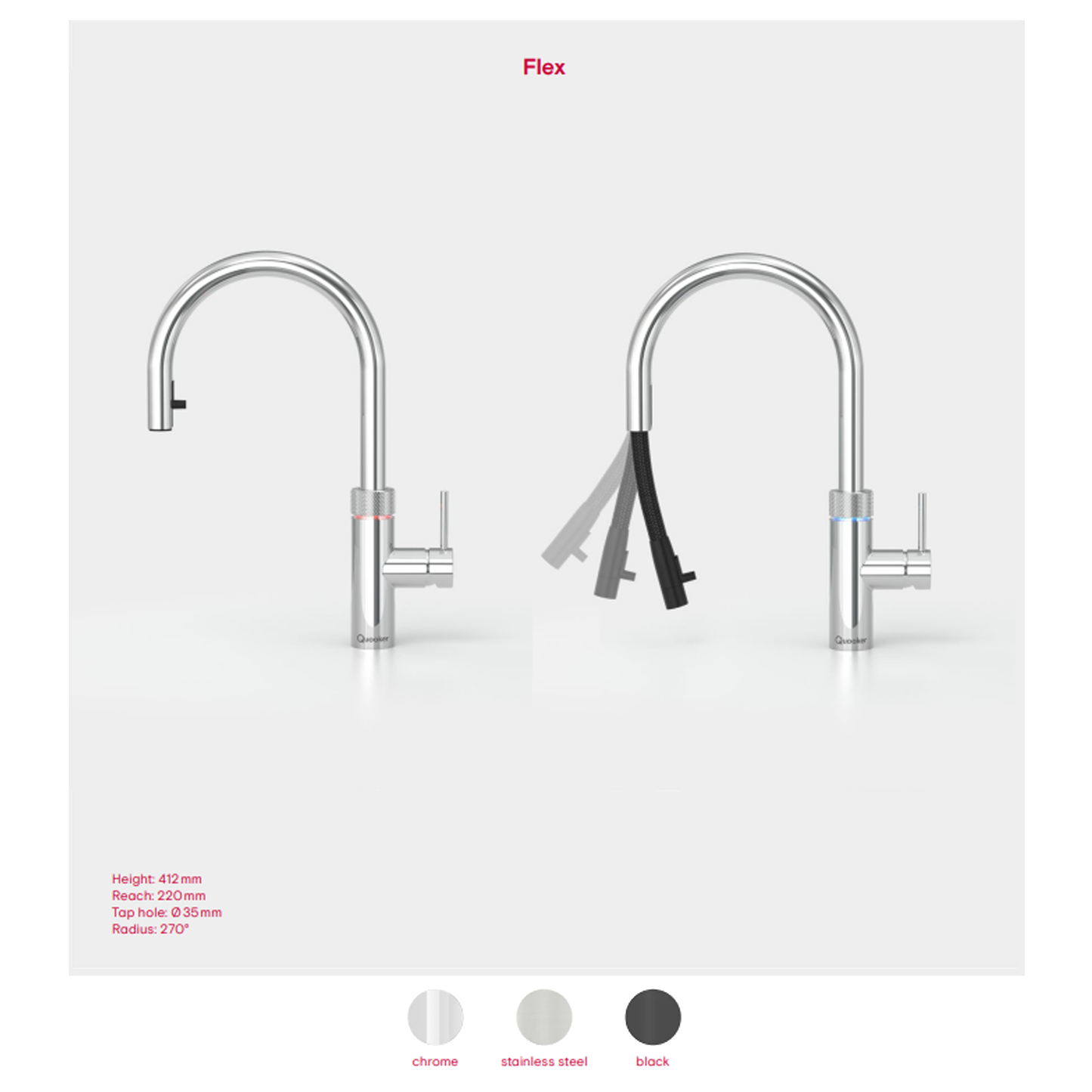 【QUOOKER】FLEX 滾水水龍頭 Instant Hot /or Warm /or Chilled /or Sparkling Water Tap | From Netherlands |