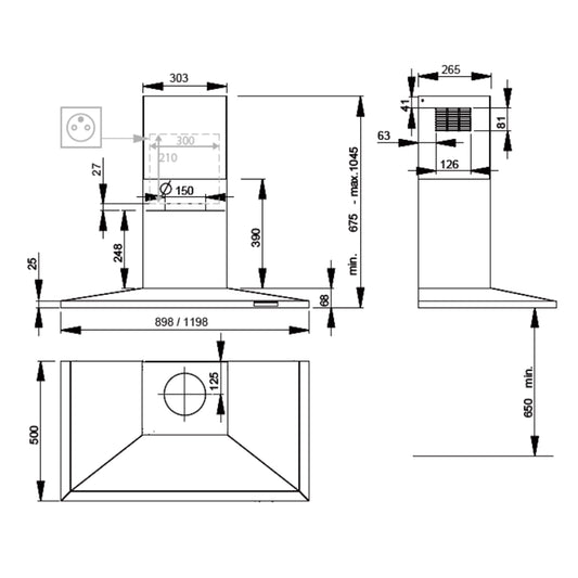 ROBLIN Iris 900/1200mm 壁掛式抽油煙機 |法國製造 |