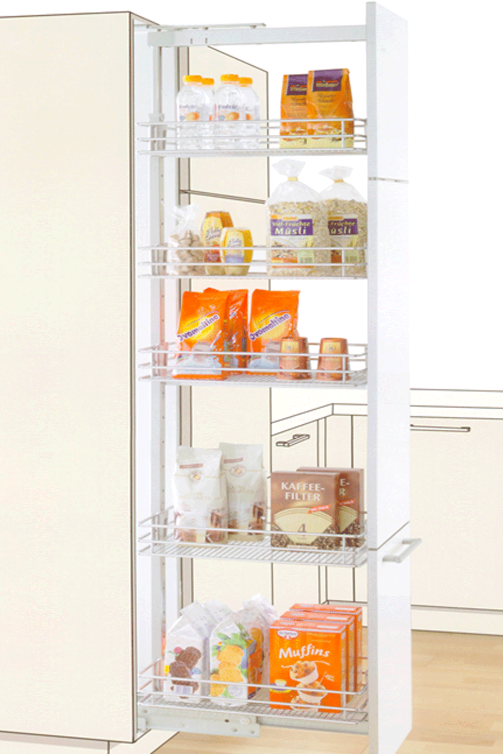 VAUTH-SAGEL soft-closing kitchen tall pull out kitchen basket 緩衝關閉高深拉籃 | Made in Germany | 廚房配件 | 櫥柜  | 拉籃 |