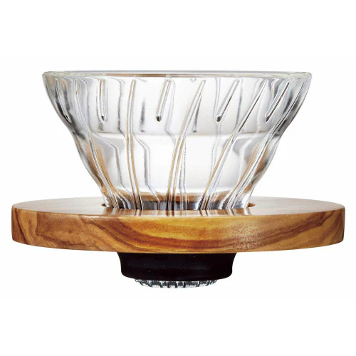 HARIO | V60 橄欖木 耐熱玻璃咖啡濾杯 Olive Wood Glass Coffee Dripper | Made in Japan