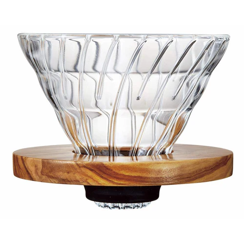 HARIO | V60 橄欖木 耐熱玻璃咖啡濾杯 Olive Wood Glass Coffee Dripper | Made in Japan